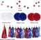 25Pcs Patriotic Party Decorations Set, 4th of July American Flag Party Supplies (Red, White, Blue)